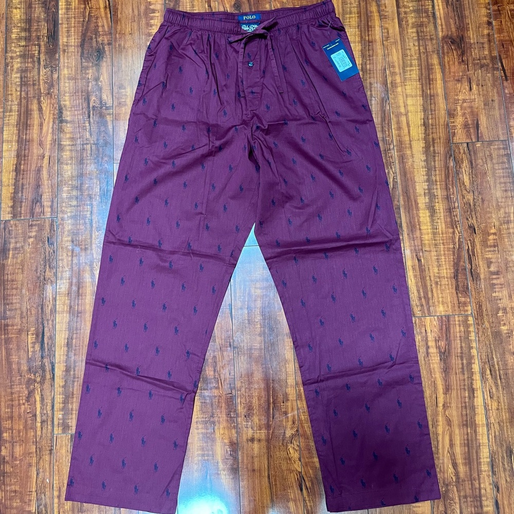 Polo Ralph Lauren Brand New Burgundy Sleepwear Long Pants